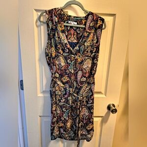 Paisley Print Sleeveless Dress.